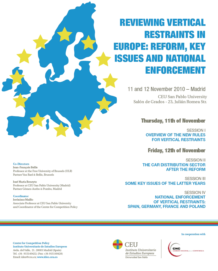 International Conference  &ldquo;Reviewing Vertical Restraints in Europe: Reform, Key Issues and National Enforcement&rdquo;  